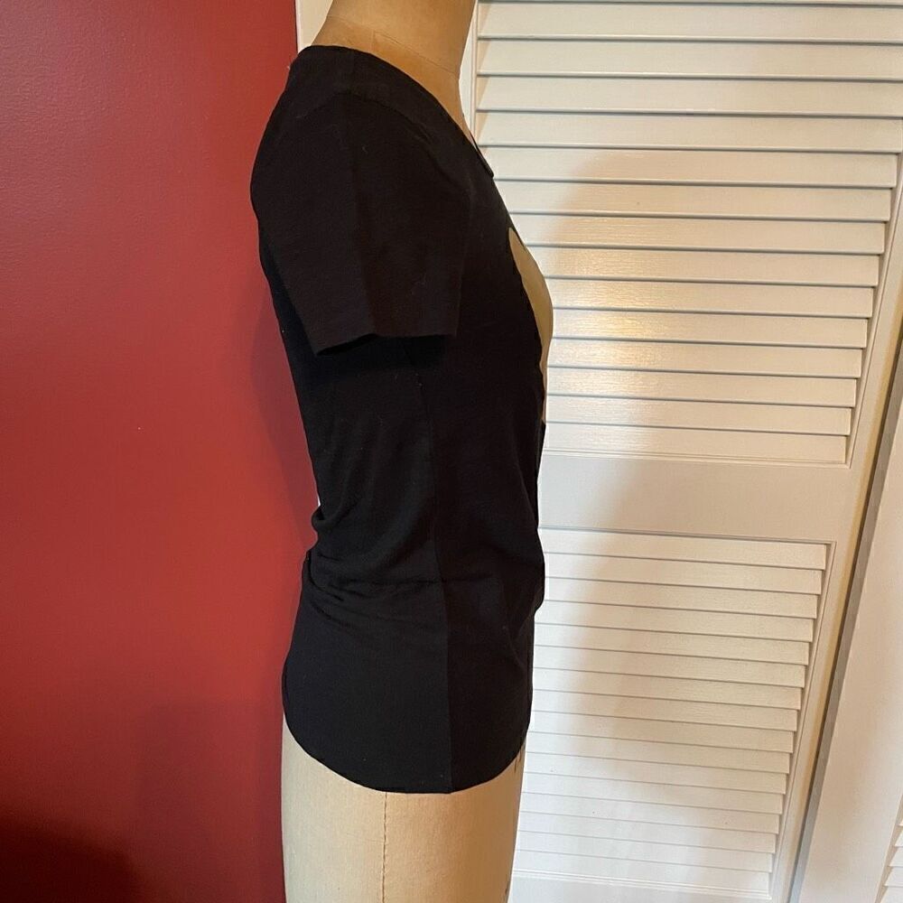 J CREW | black short sleeve t with big gold metallic heart XXS - Picture 3 of 6